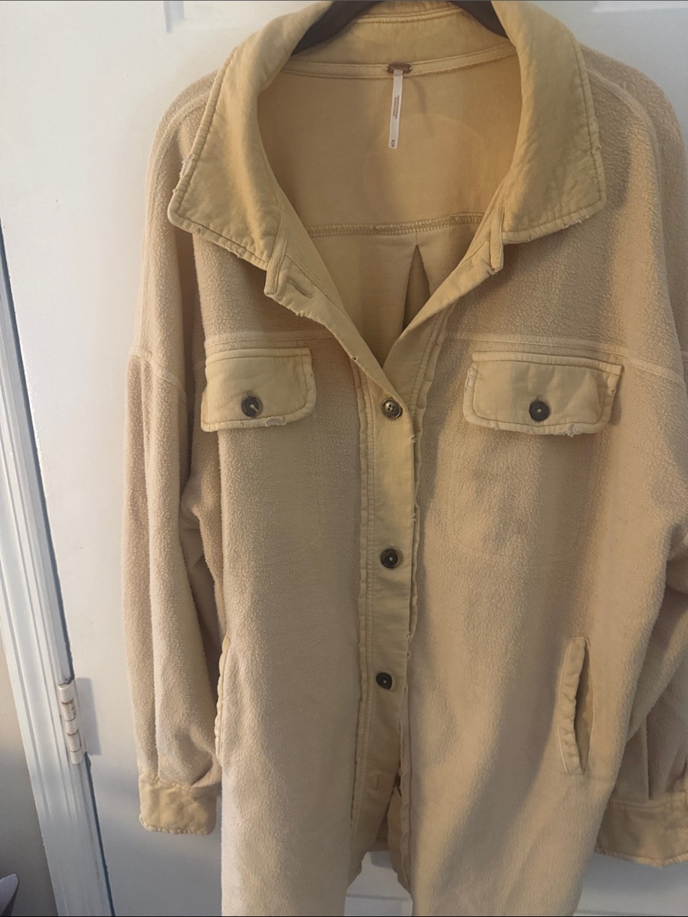 Free People We The Free Ruby Jacket Shacket Mustard Seed Beige Size M oversized